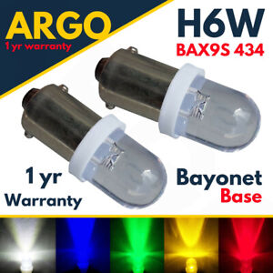 LED Bax9S H6W 433 9mm Bayonet Green Interior Dome Reading Parking Light Bulbs