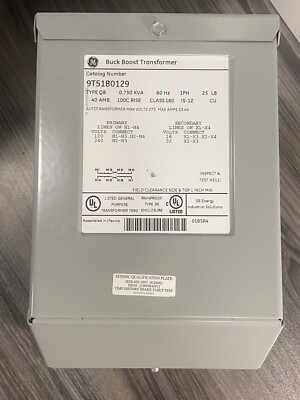 GE 9T51B0129 Buck Boost Dry Encapsulated Transformer .750kVA 1Ph 120/240V - NEW