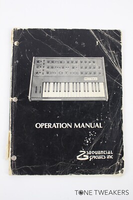 Sequential Circuits Pro-One Synthesizer Operation Manual VINTAGE SYNTH DEALER