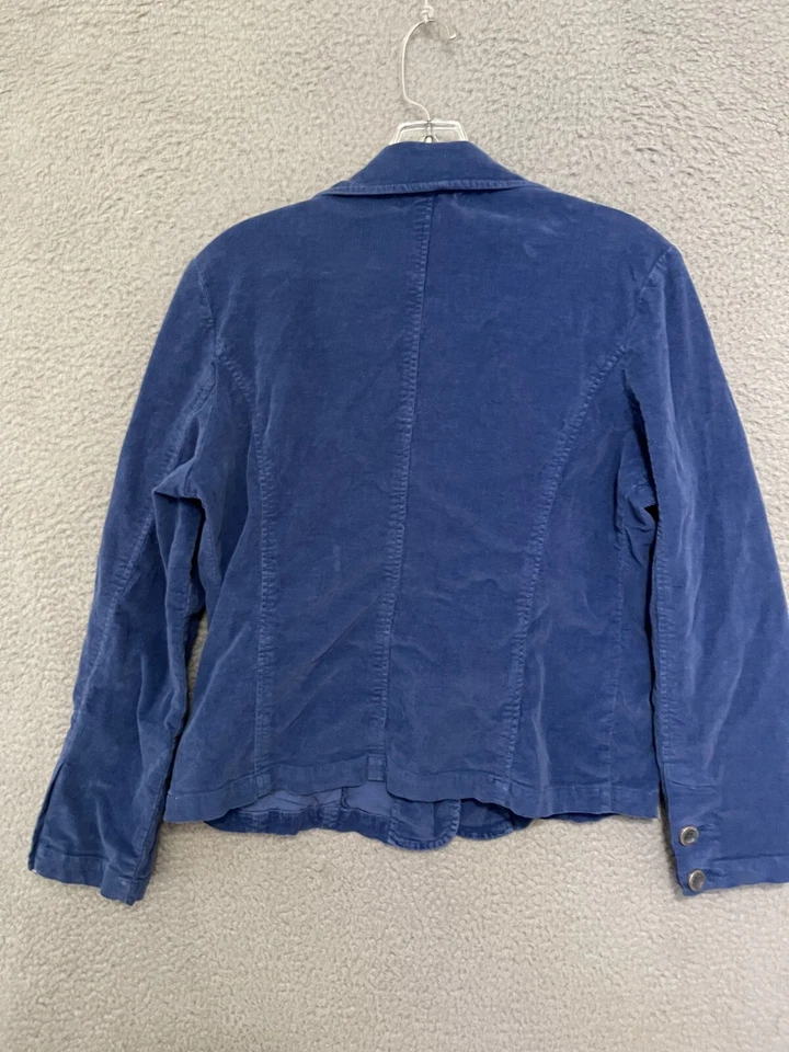 Chaqueta para mujer Fresh Produce pana azul talla pequeña abotonada algodón adulto Foto 3 de 4