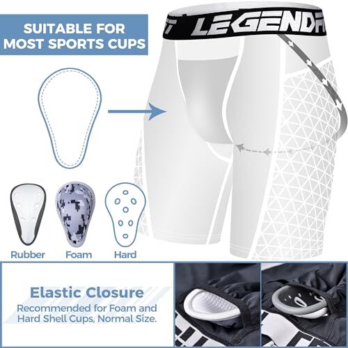 Men Baseball Sliding Shorts Cup Pocket Protective Athletic Small