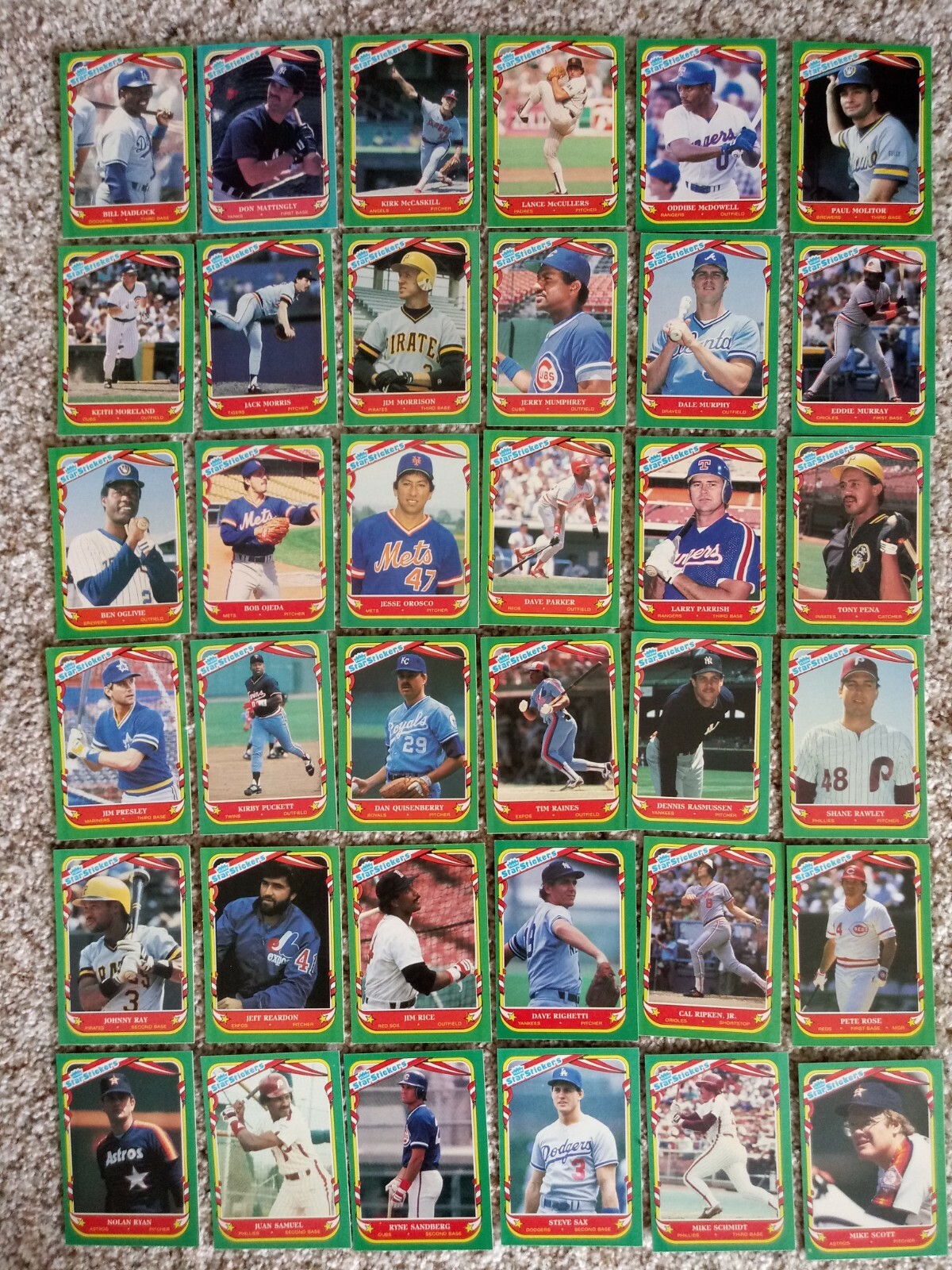 1987 Fleer Baseball Star Stickers. Also Team Stickers. Choose From Dropdown