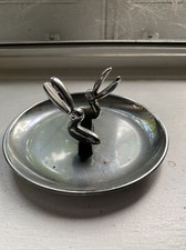 Vintage Art Deco Figural Pelican Chrome Ashtray Made in the USA 5-1/2"