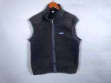 VTG 90s Patagonia PEF Full Zip Fleece Vest Adult Large Black USA Made Outdoors