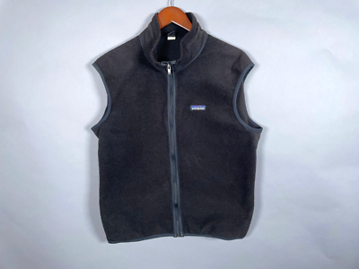 VTG 90s Patagonia PEF Full Zip Fleece Vest Adult Large Black USA