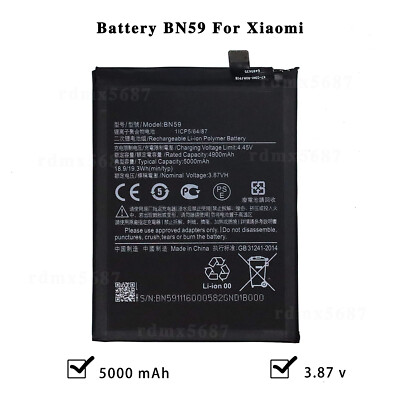 New Battery BN59 For Xiaomi Redmi Note 10S M2101K7BG M2101K7BNY 5000 mAh (TOOL)