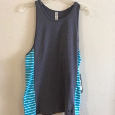 UA Under Armour Women's Top S Sleeveless Loose Knockout Tank blue/grey size XS