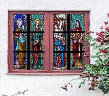 3D Portrait A665 Window Film Print Sticker Cling Stained Glass UV Sinsin