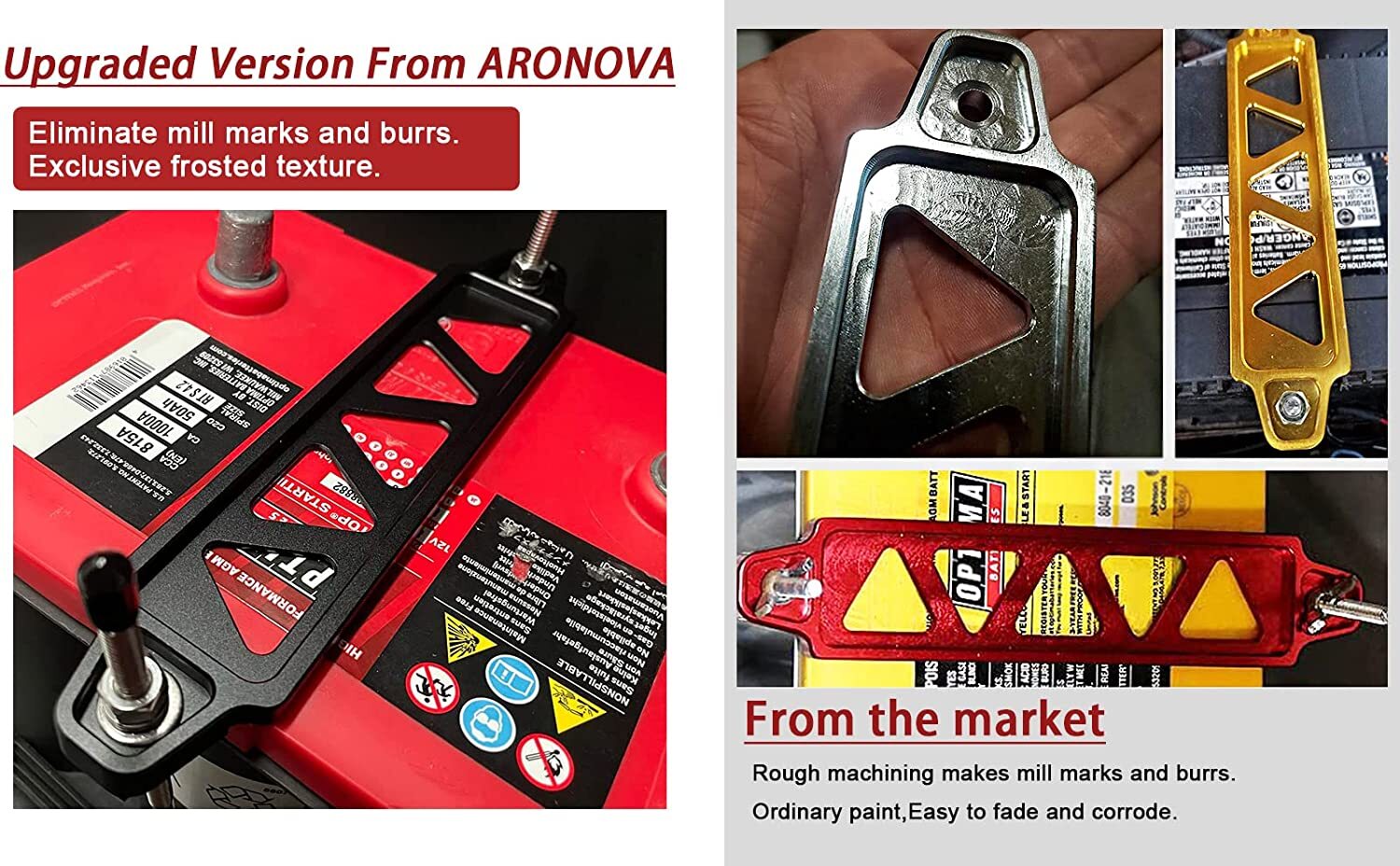 Kimiss Heavy Duty Aluminum Car Battery Tie Down Bracket Hold | Meses Sin Interés - Foto 7