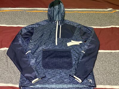 New Balance x J. Crew Navy Relaxed 1/2 Zip Jacket Windbreaker Lightweight Men-S