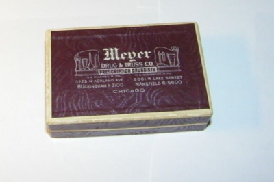 Vintage Meyer Drug & Truss Co Prescriptions Medicine Pills Hinged Box, Chicago