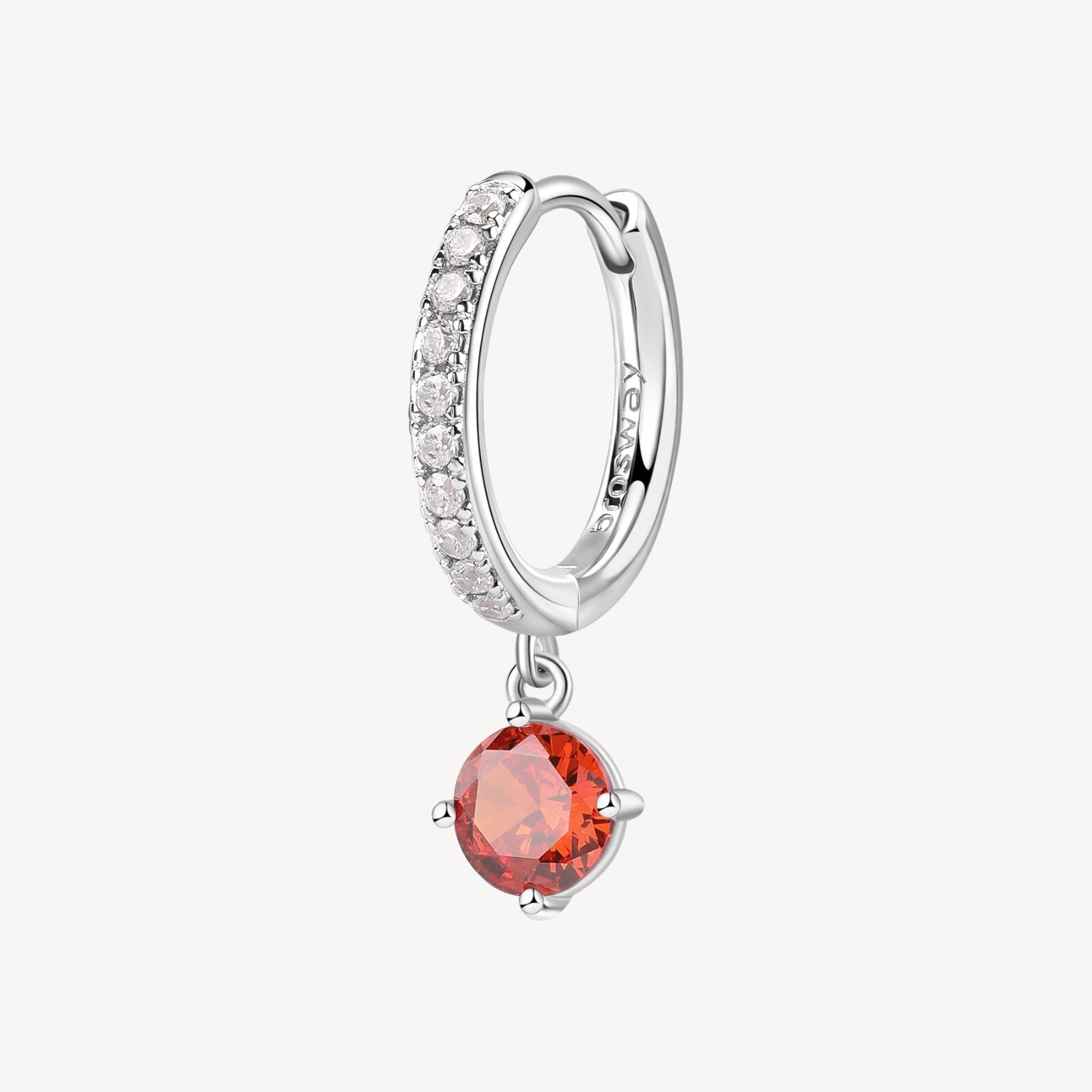 BROSWAY FANCY ORECCHINO A CERCHIO SINGOLO ARGENTO E ZIRCONI FVO17 VITAMIN ORANGE