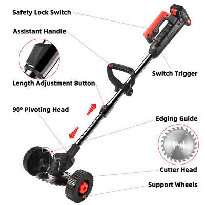Cordless Weed Wacker Electric Weed Eater for Small Yard  Grass Cutter Home Use