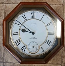 Seth Thomas Octagonal Quartz Wall Clock Brown...