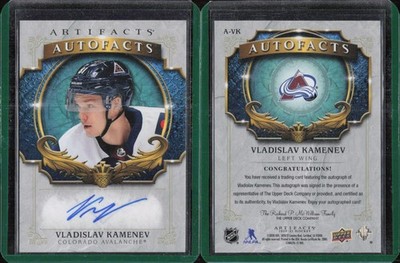 2020-21 Artifacts Autofacts Auto #AVK Vladislav Kamenev Colorado Avalanche