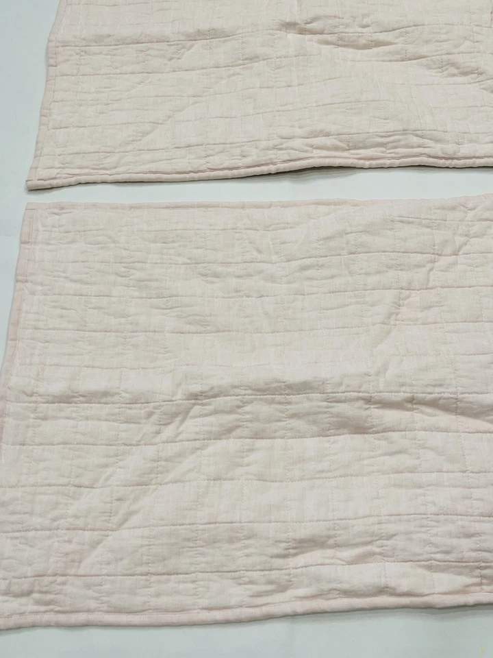 Lot Of 2 Crate & Barrel Pillow Sham Standard Belgian Flax Linen, Blush Pink - Image 4 of 4