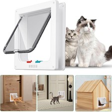 Large Cat Door Outer Size 11" X 9.8" 4 Way Locking Cat Flap Door Interior USA