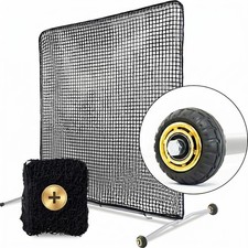 Kapler Baseball Pitching Screen Protective Net with Wheels to Portable Rollin...