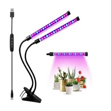 40W LED Grow Light for Indoor Plants - Full Spectrum, Timer Dimmable Clip-On