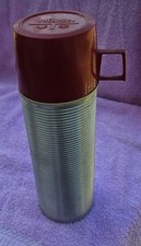 Vintage Pint Size Aluminum Thermos 2284 w/ Red Cup