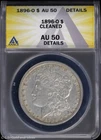 1896-O $1 Morgan Silver Dollar ANACS AU 50 Details