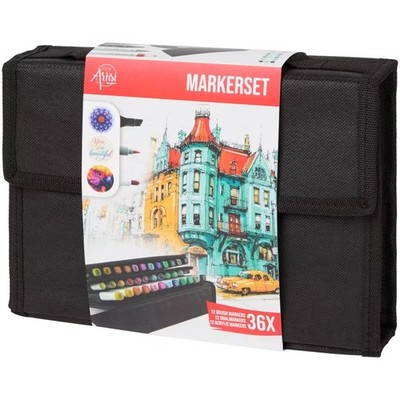 Creative Artist MARKER SET 36 Teilig im Etui 12x Brush 12x Dual 12x Acryl Marker