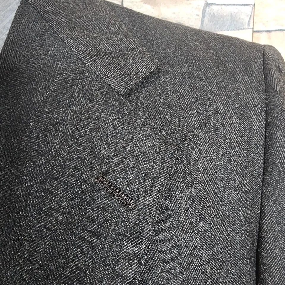 Traje de 2 piezas Southwick Clothes para hombre 42R 36X29 gris espiga vintage HL Foto 3 de 4