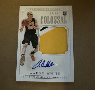 2015 Panini National Treasures #377 Aaron White Colossal RPA Auto /99 RC Iowa 