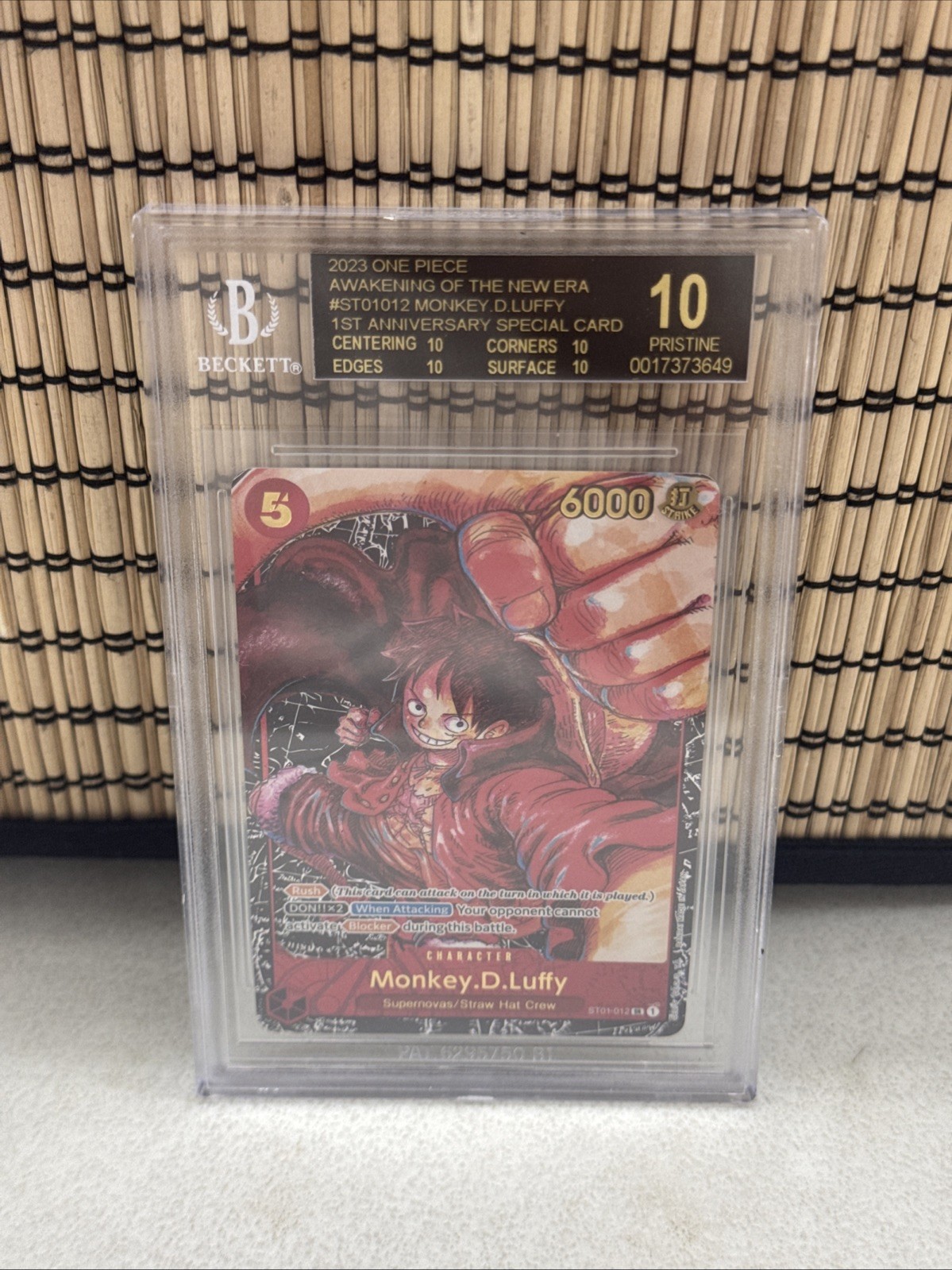 2023 ST01-012 Monkey D. Luffy Alt Art One Piece BGS 10 Black Label