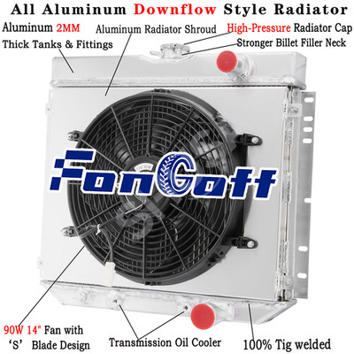 Aluminum 3 Rows Radiator+Fan+Shroud For 1967-1970 1969 Ford Mustang Falcon V8