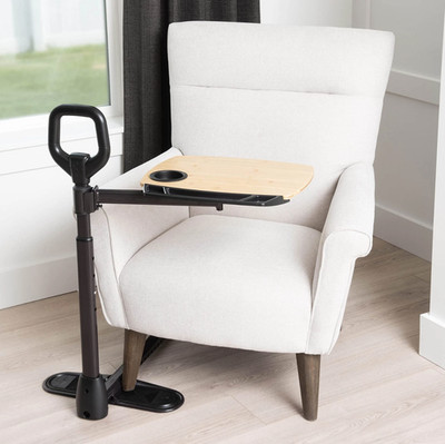 Able Life Tray Table-Adjustable Bamboo Swivel-TV/Laptop Desk-Stand Assist Handle