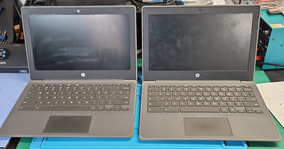 LOT 2 HP Chromebook 11A G8 EE 11.6  AMD A4 9120C 1.6GHz CPU 4GB 32GB BOOTS AS IS