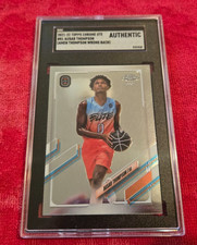 2021 22 TOPPS CHROME RC CARD WRONG BACK ERROR AUSAR THOMPSON FRONT AMEN / AUSAR