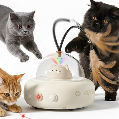 #ad Cat Laser Interactive Indoor Cat Pet Toys AutomaticUSB Cat Teaser Pet Toy White $44.99