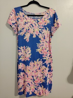 Lily Pulitzer Marlowe It s Electric Shirt Dress. Pink and Blue. Size L