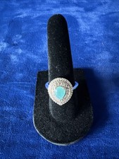 New Premium Grandidierite & White Zircon Double Halo Ring Size 7 Sterling 2.15ct