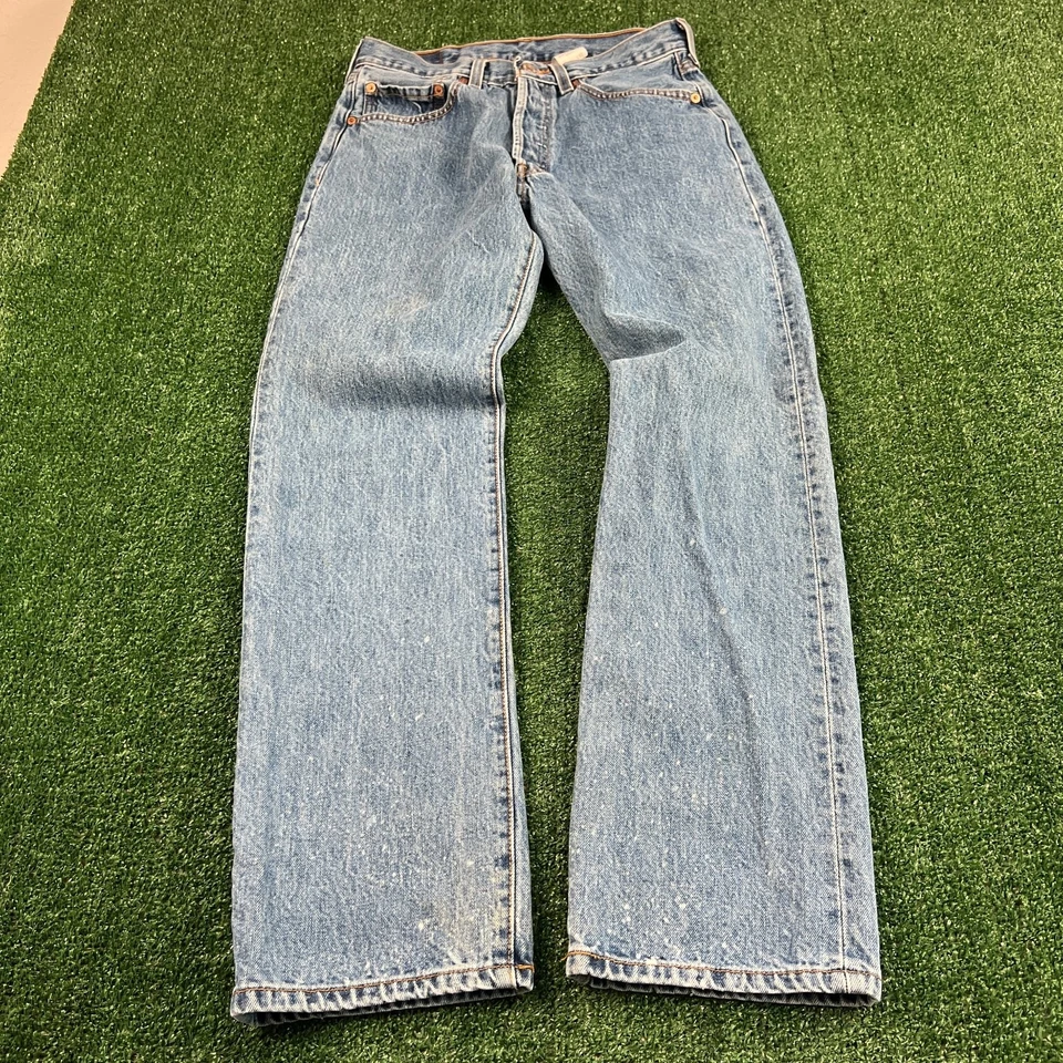 Jeans Vintage Levi's 501 Botón Mosca Pierna Recta 29x30" Azul Pestaña Roja Y2K Foto 3 de 4