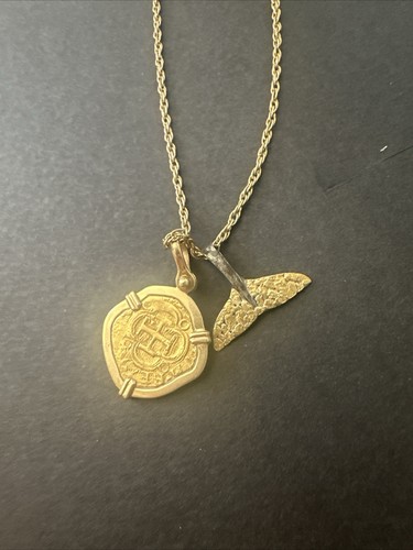 Shipwreck Treasure Gold Coin Necklace, And Silver Coin Ring