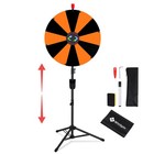 WinSpin 24" Floor Stand Modular Prize Wheel w/ 12 PCS Backup Panels Black Orange — photo 1