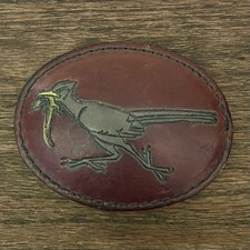 Vintage Belt Buckle Roadrunner Retro Fashion Top Grade Leather Stamped Torel 70s