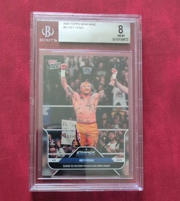 2025 WWE Topps Now SmackDown REY FENIX WWE Debut Card #35 - Graded 8 MT-NM PENTA