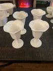 Vintage Milk Glass Pedestal Vase Lot Of 4