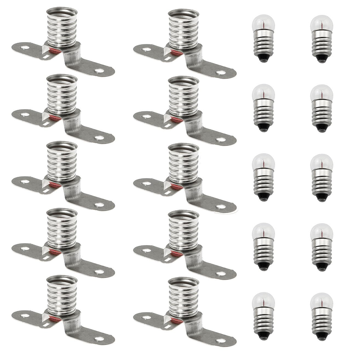 100 Lampadine E10 T10 12V 0,25A 3W T10x28 DK #8020B - Base Forma T10, Taiwan
