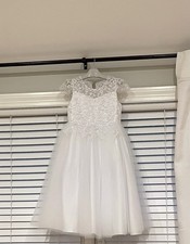 Tip Top Kids Cap Sleeve Lace Tulle Dress Flower Girl First Communion Size 8