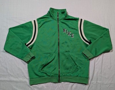 Vintage Nike Gray Tag Embroidered Spell-Out Varsity Track Jacket Green Sz L