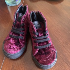 VANS Size 5 Toddler Sk8-Hi Zip High-Top Sneakers Shoes Burgundy Velvet