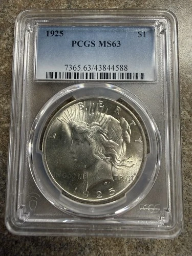 1925 Peace Silver $1 Dollar PCGS MS 63
