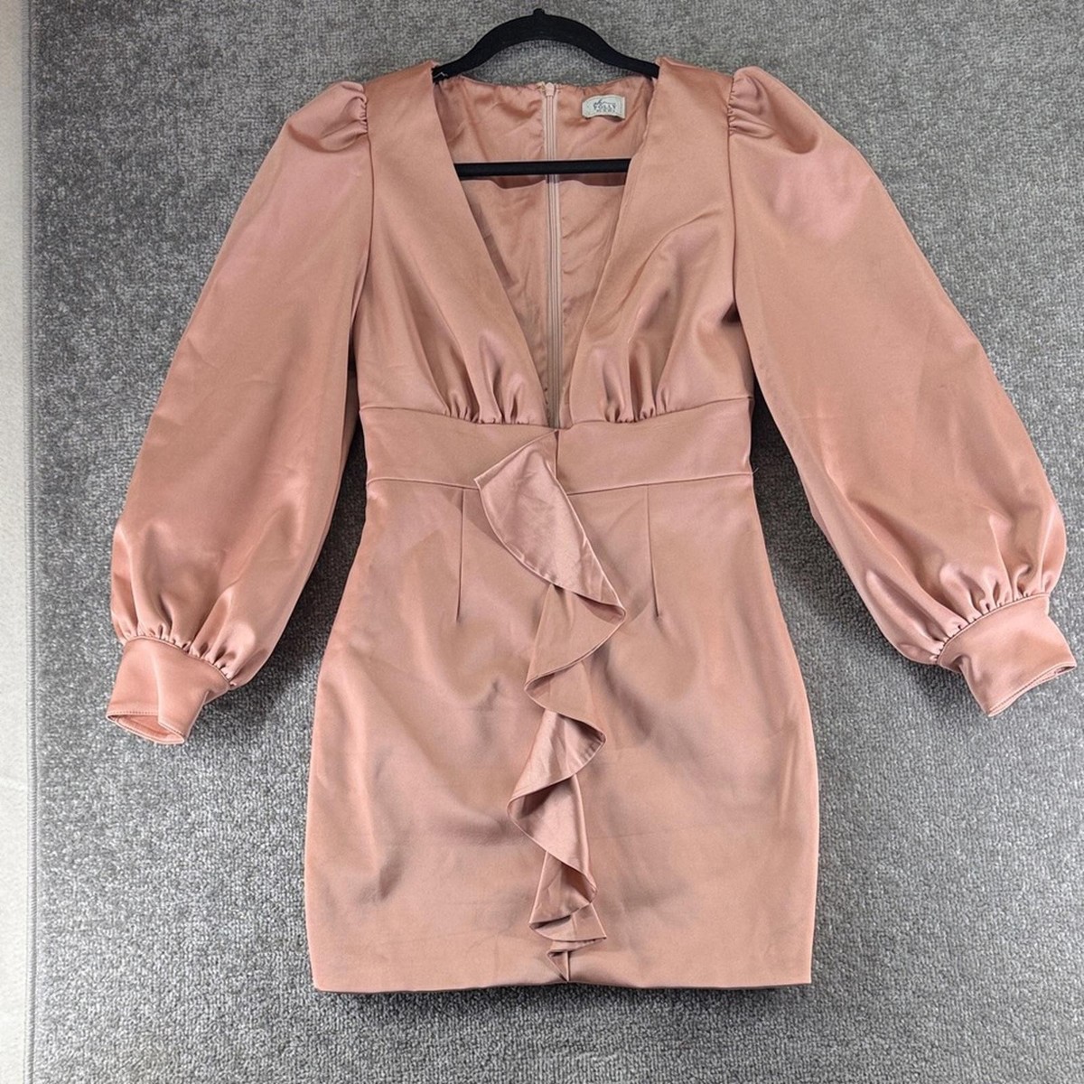 Oh Polly Blush Pink Long Sleeve Mini Dress Ruffles Womens 6 Oh Polly Blush Pink Long Sleeve Mini Dress Ruffles Womens 6