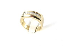 14k Yellow Gold Men's Diamond Ring Band Size 9 0.75 carat