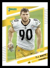 T.J. Watt 2021 Donruss #22b Pittsburgh Steelers NO HELMET SP VARIATION